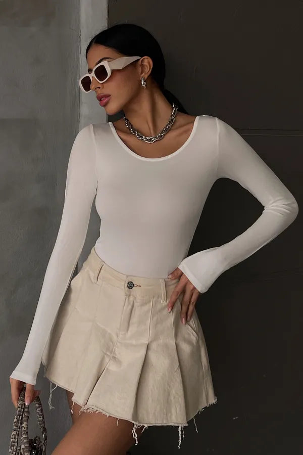 Eva Set - Haut tendance à manches longues et taille haute