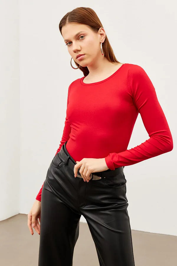 Eva Set - Haut tendance à manches longues et taille haute